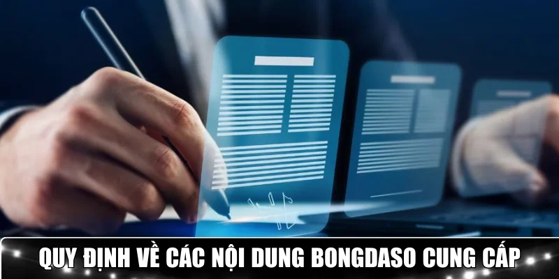 Quy định về các nội dung mà trang web cung cấp